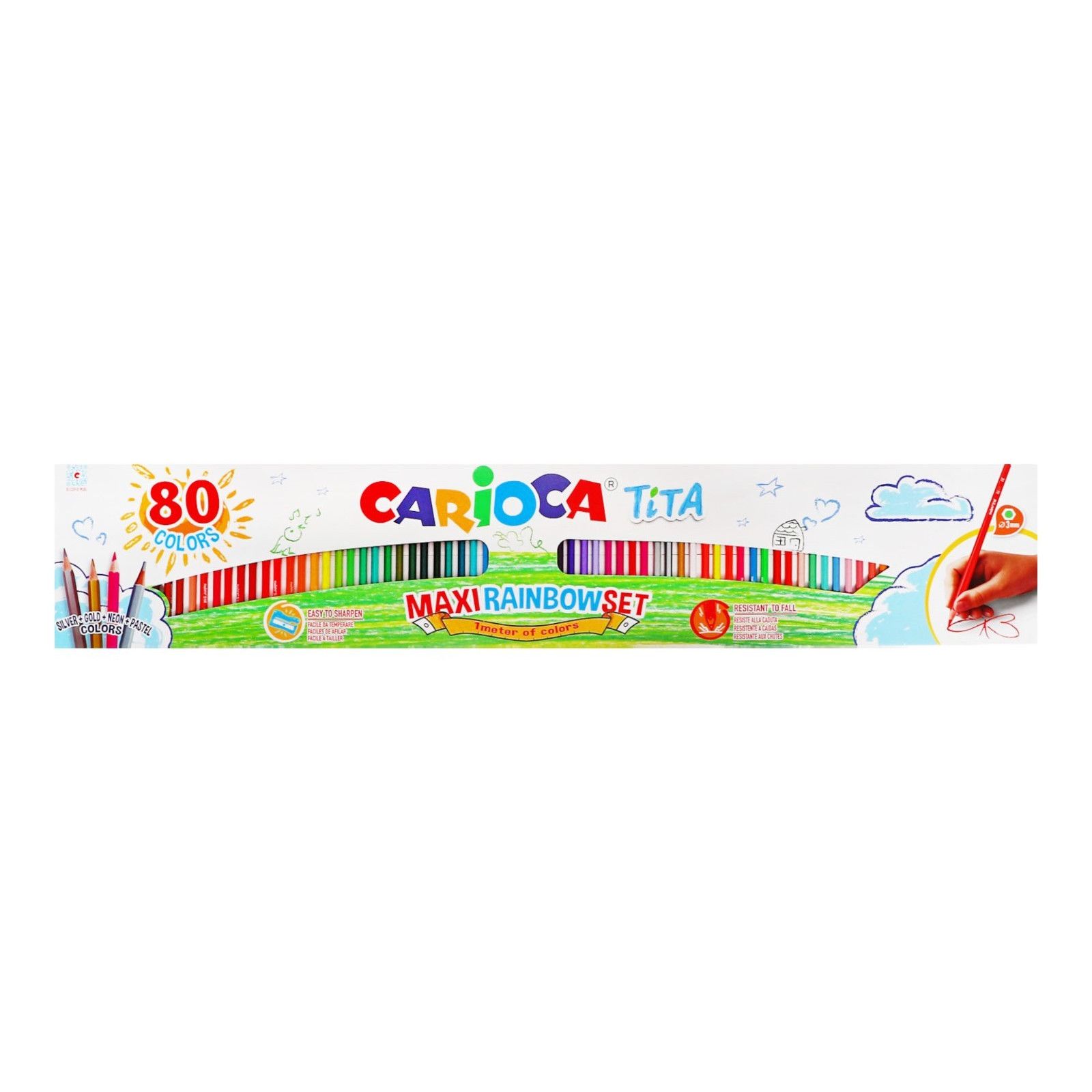 Карандаши цветные пластиковые заточенные Carioca Tita 80 цветов 42890