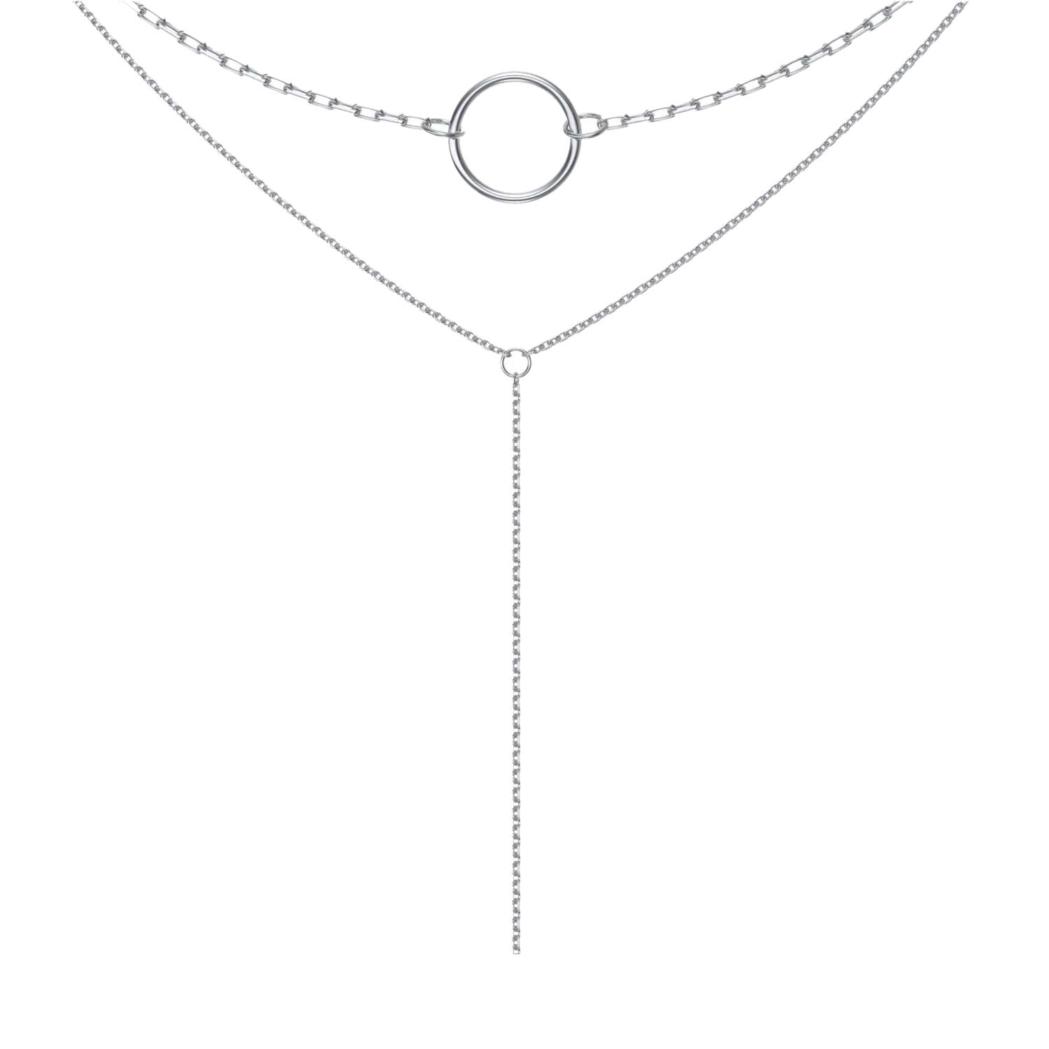 Колье-галстук из серебра 40 см Красцветмет NH-22-1686JU-3-0-50