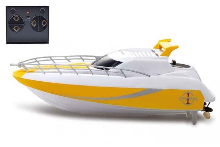 Радиоуправляемый мини-катер Happy Cow Hovercraft 24G 17 см автопереворот 777-582-YELLOW 2457₽