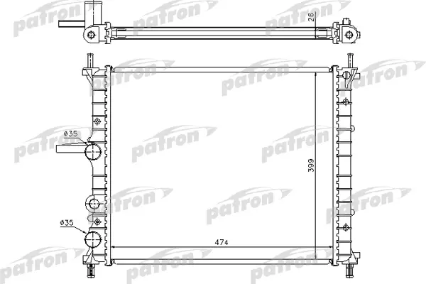 

Радиатор охлаждения двигателя PATRON PRS3055