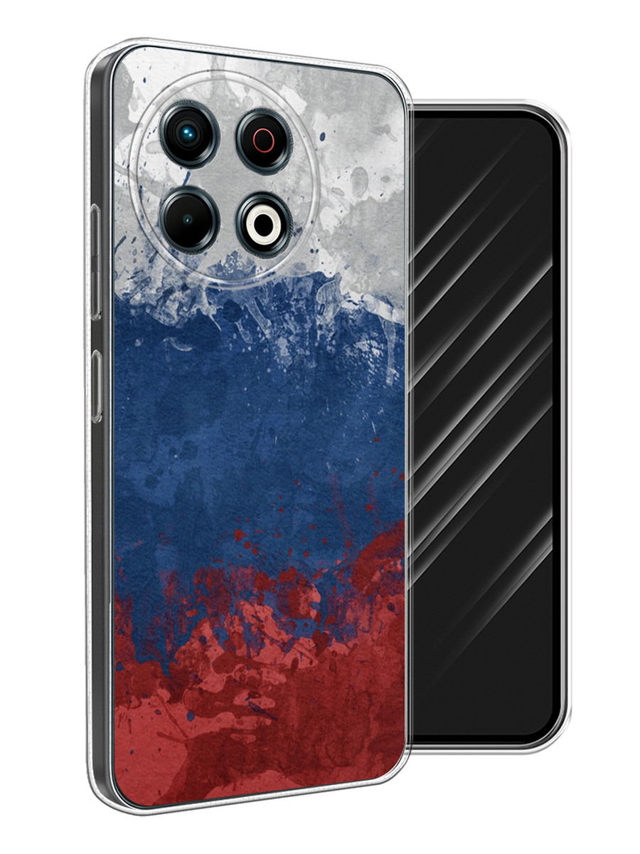 

Чехол Awog на Tecno Spark 30 Pro "Флаг России неровный", Белый;синий;красный, 309850-1