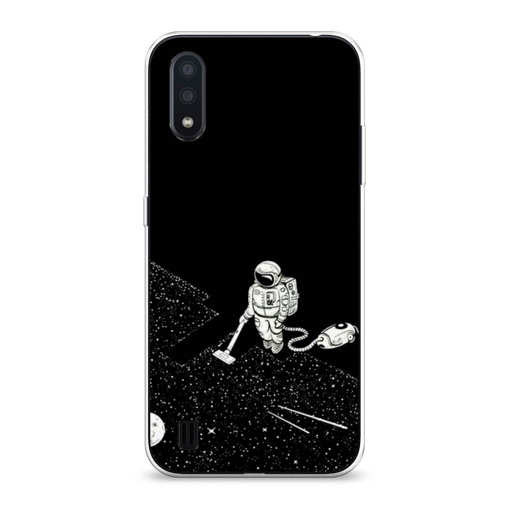 

Чехол Awog на Samsung Galaxy A01 "Космонавт с пылесосом", Разноцветный, 29550-4