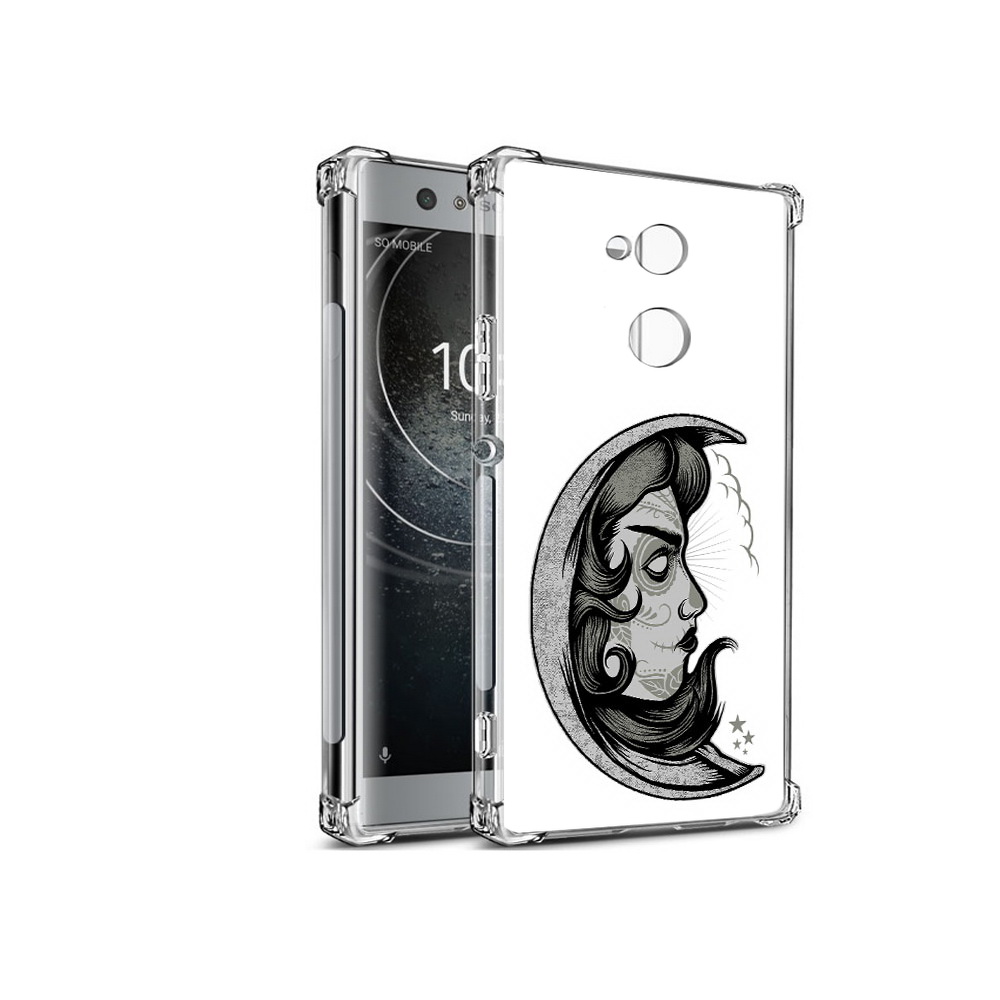 

Чехол MyPads Tocco для Sony Xperia XA2 черно белая луна с лицом (PT99627.238.680), Прозрачный, Tocco