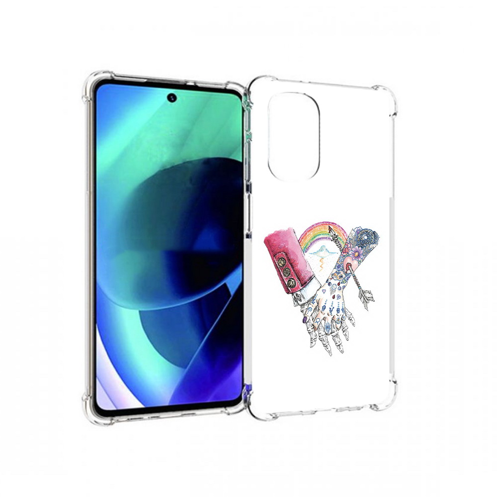 

Чехол MyPads Tocco для Motorola Moto G51 абстракция руки в татуировках (PT227078.365.212), Прозрачный, Tocco