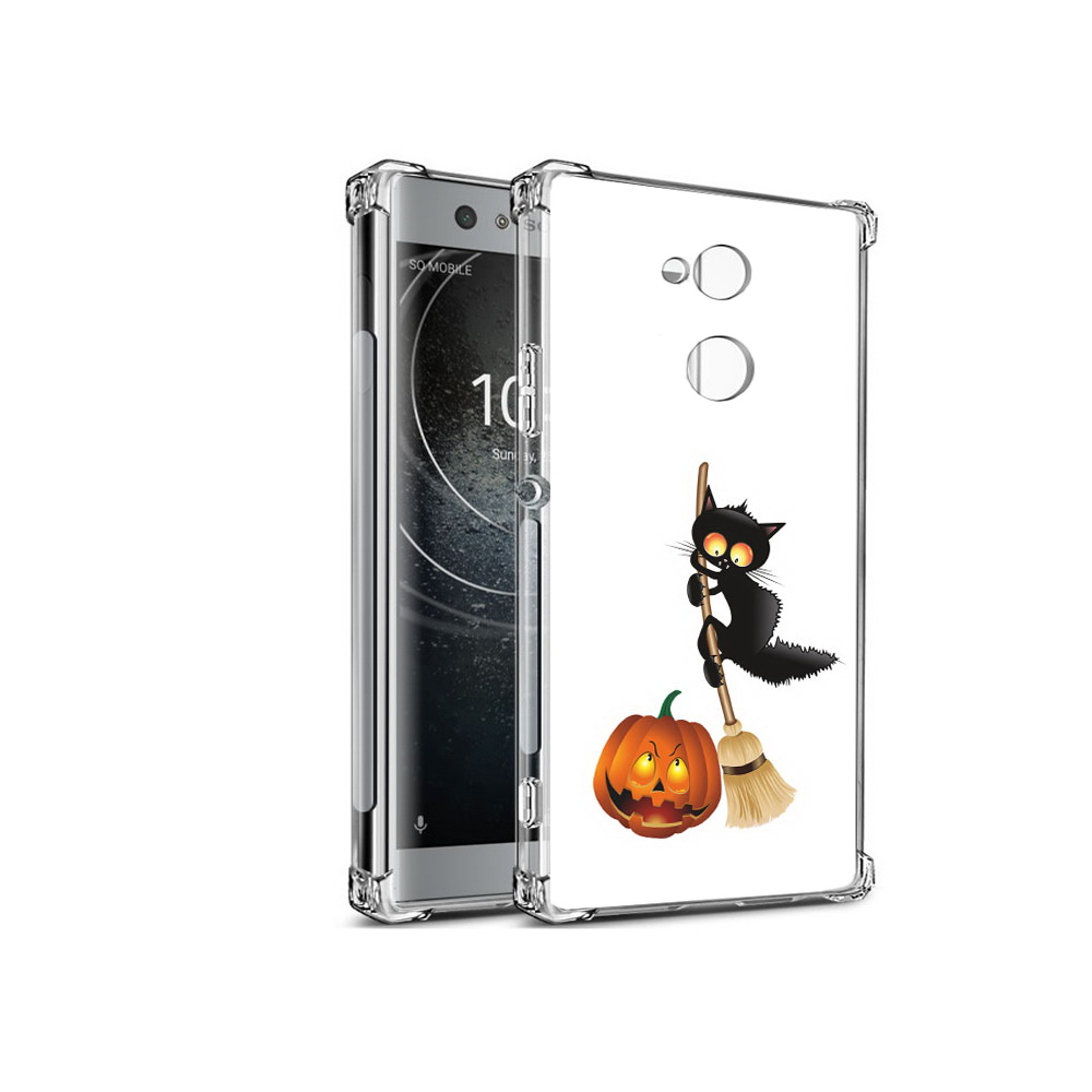 

Чехол MyPads Tocco для Sony Xperia XA2 хэлуинский котик (PT99627.238.667), Прозрачный, Tocco