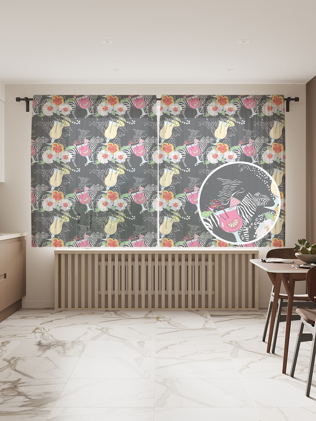 

Фототюль JoyArty "Разные коктейли", 145x180 см (2 полотна со шторной лентой + 50 крючков), Разные коктейли