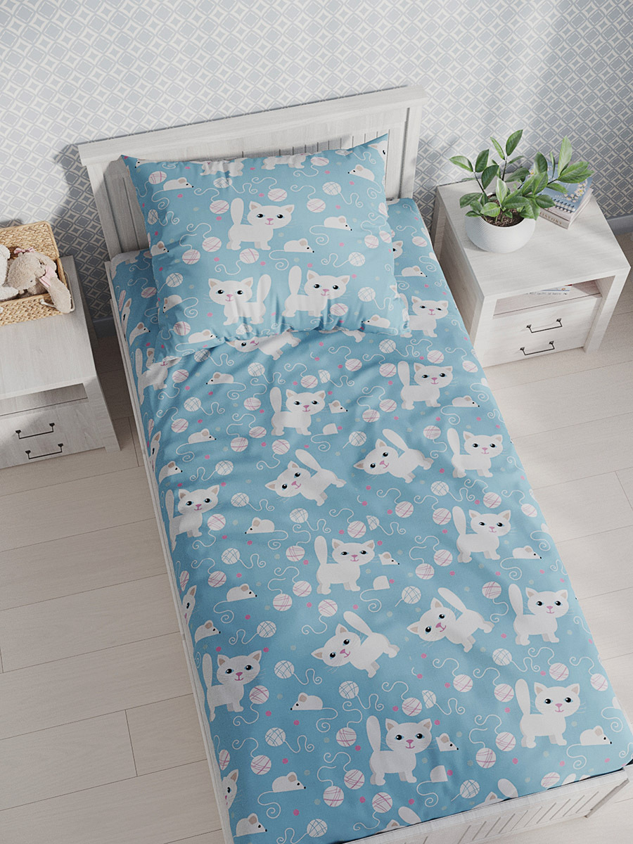 

Простынь Сказка "Котята" 150х205 см 1,5-спальная