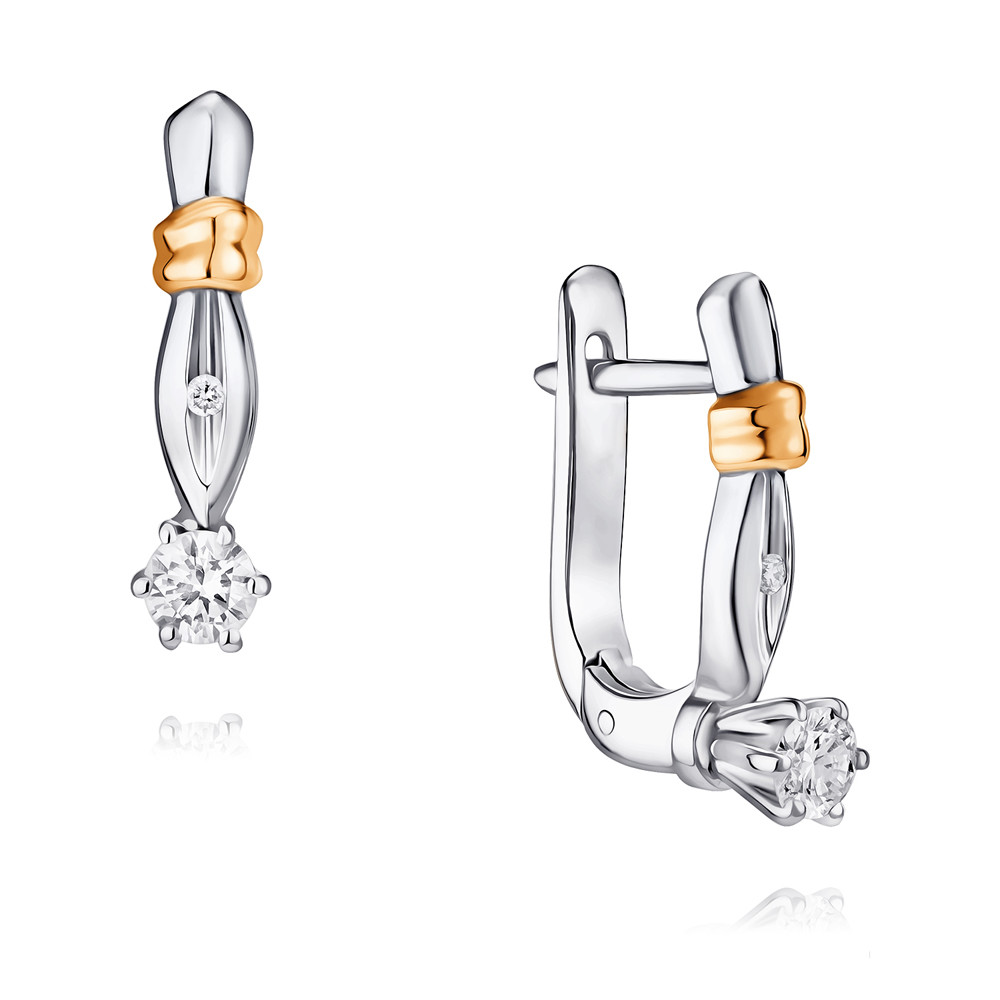 

Серьги из белого золота с бриллиантом ADAMAS 24037501/01-А51ДИ-41, 24037501/01-А51ДИ-41