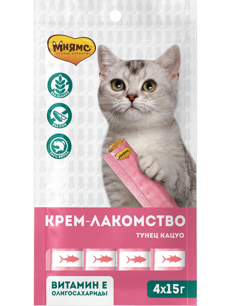 

Лакомство для кошек Мнямс, с тунцом кацуо, 48шт по 4*15г
