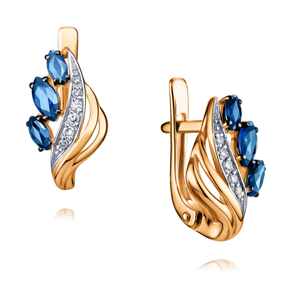 

Серьги из красного золота с бриллиантом/сапфиром ADAMAS 2424303-А500ДЧ-432, 2424303-А500ДЧ-432