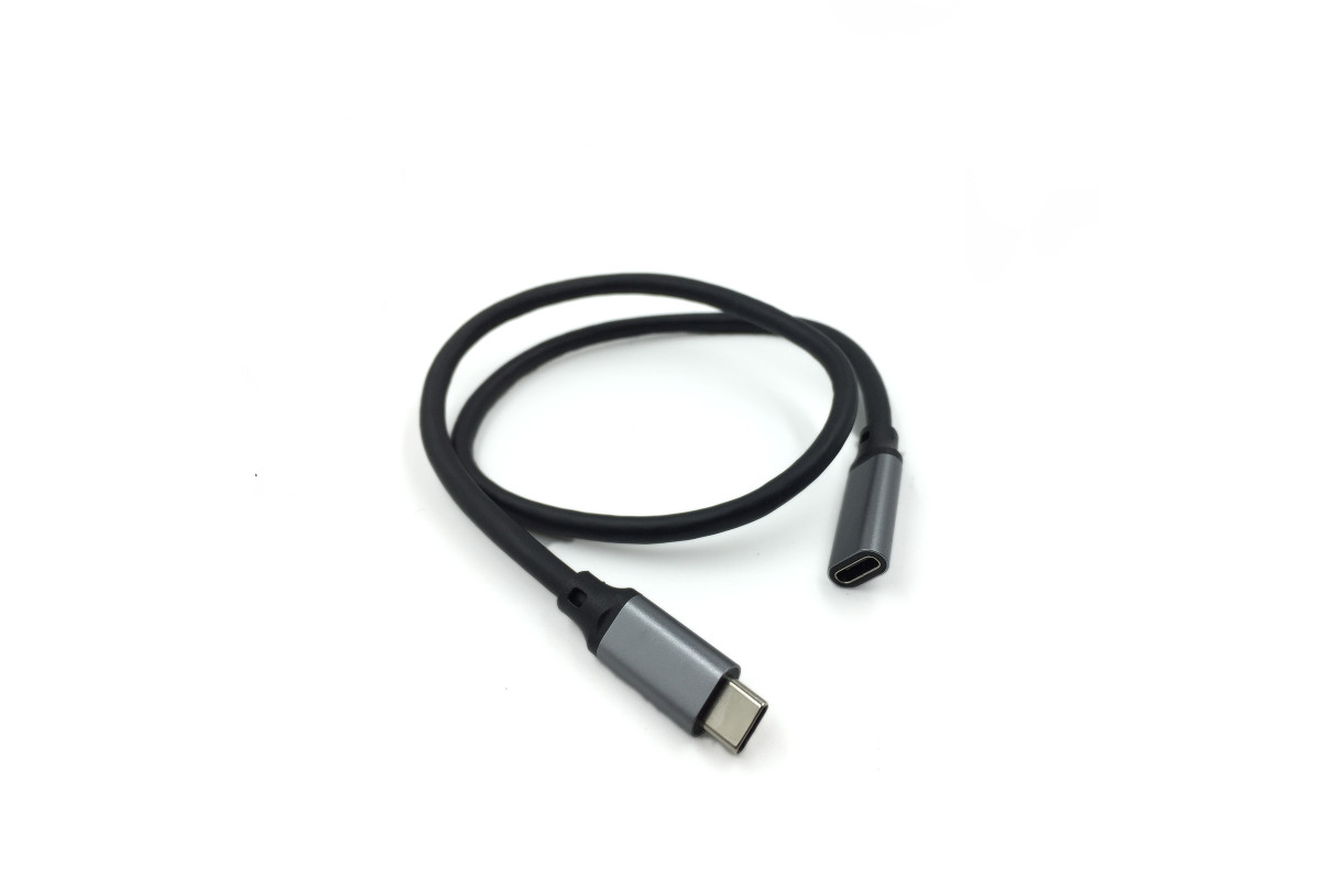 Кабель USB Type-c, удлинитель 0.5 м, черный