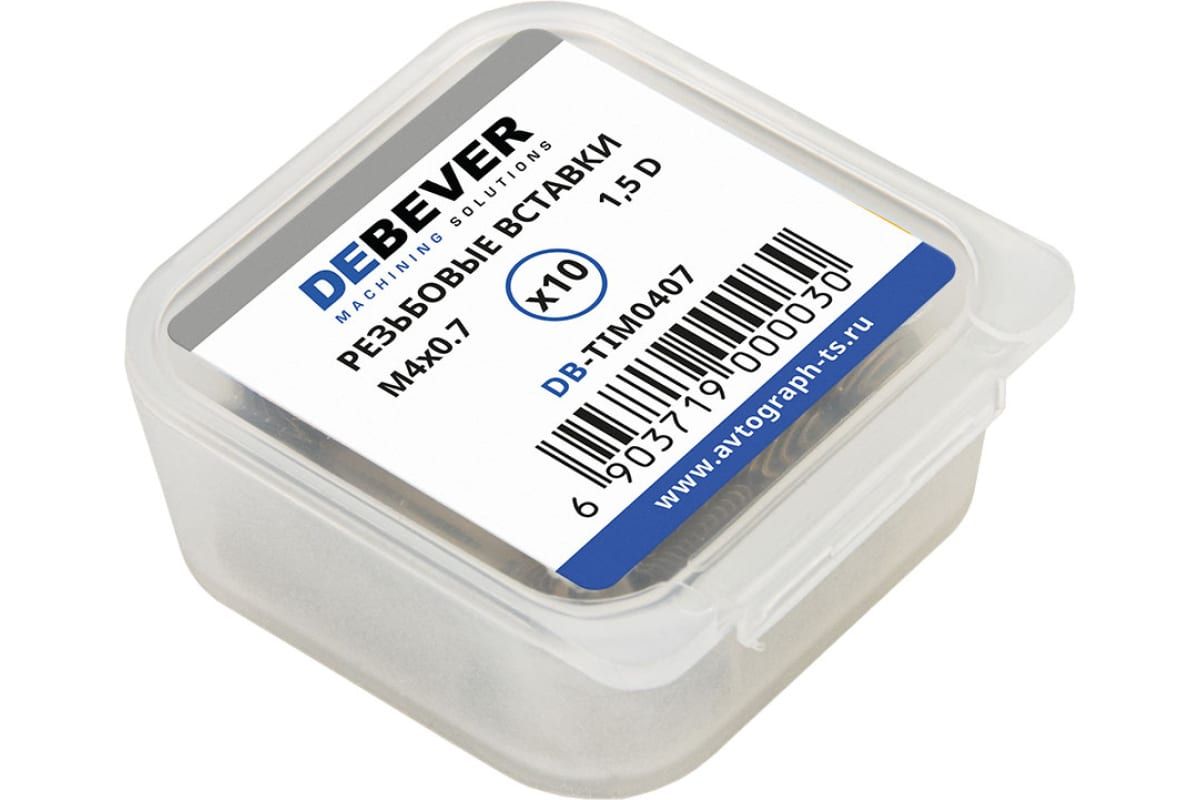 Резьбовые вставки DeBever M4x0.7, 1.5D, 10 предметов DB-TIM0407