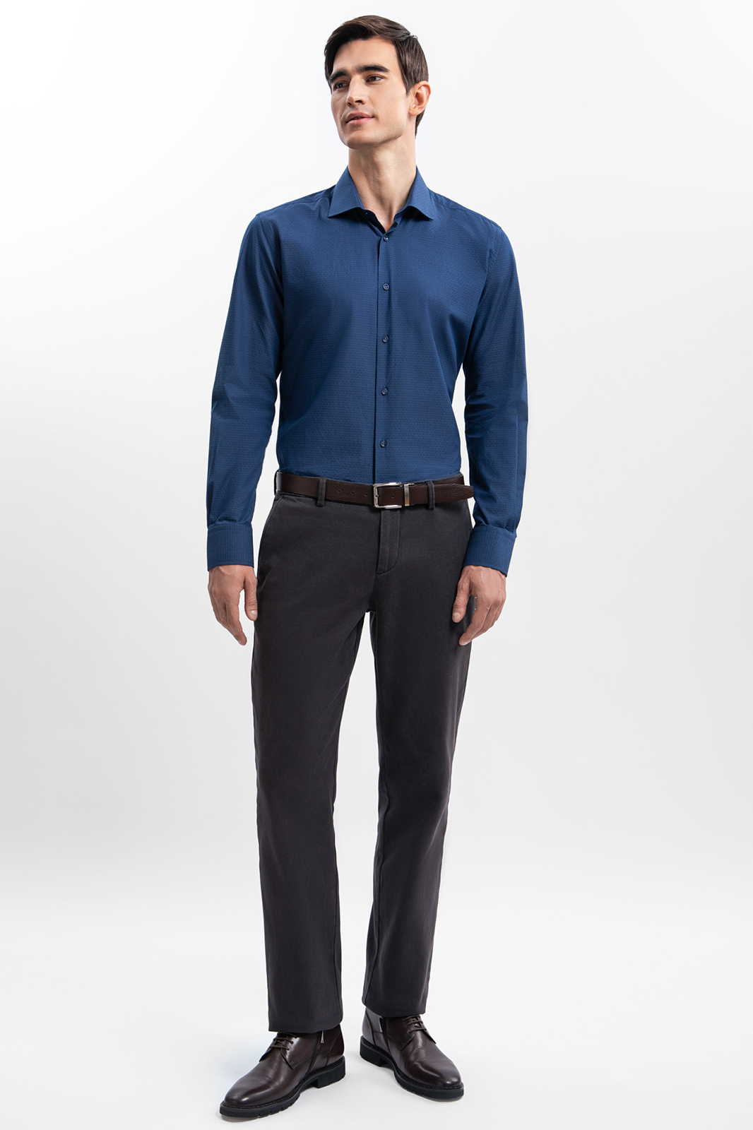 

Рубашка мужская Kanzler 4A-401SL-1115-15 синяя 45, Синий, 4A-401SL-1115-15