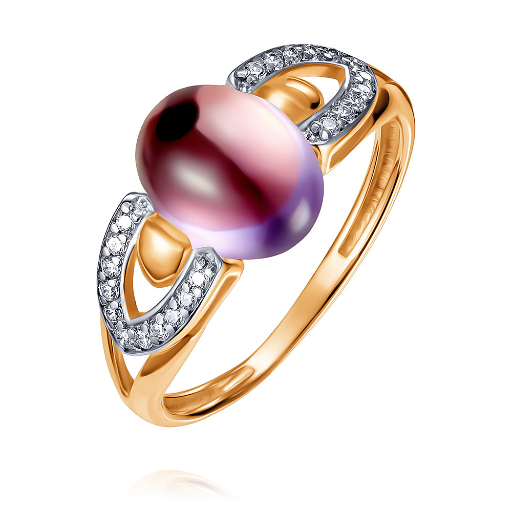 

Кольцо из красного золота с аметистом/фианитом р. 17 ADAMAS 1424430-А500Д-653, 1424430-А500Д-653