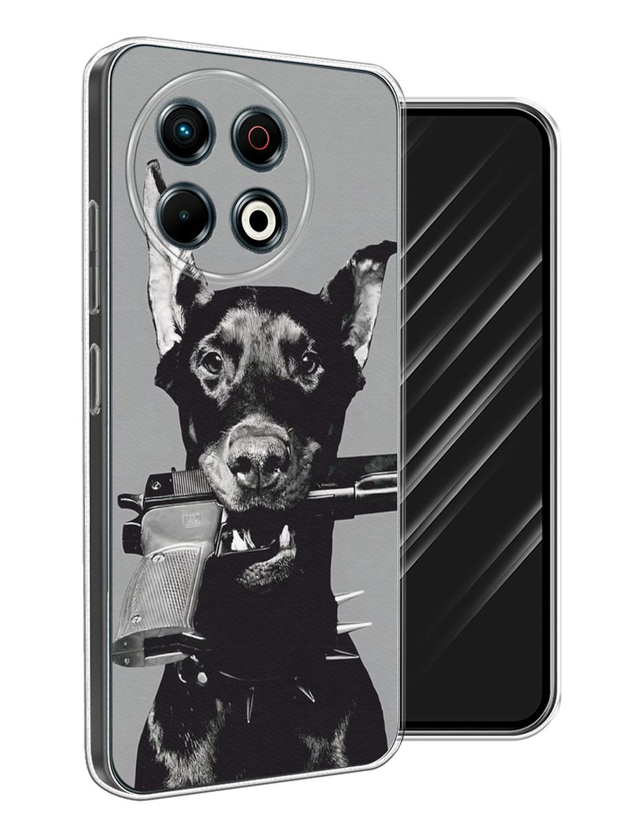 

Чехол Awog на Tecno Spark 30 Pro "Доберман", Серый, 309850-1