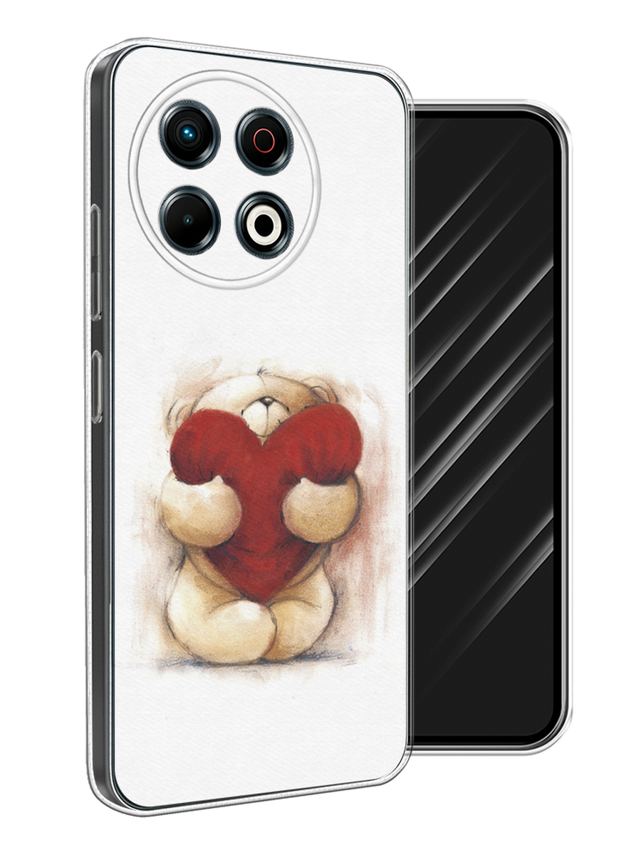 

Чехол Awog на Tecno Spark 30 Pro "Мишка с сердцем 1", Белый;бордовый;бежевый, 309850-1