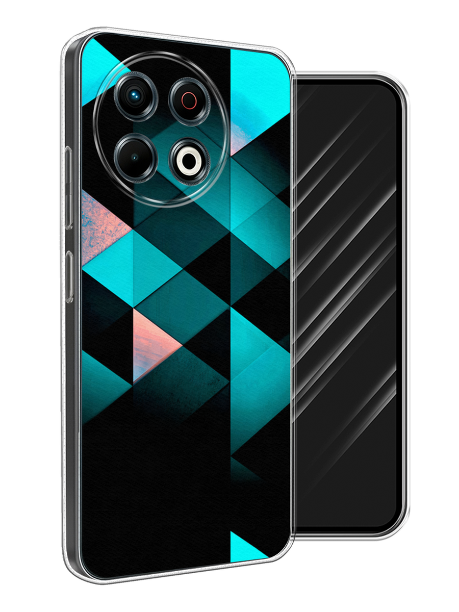 

Чехол Awog на Tecno Spark 30 Pro "Геометрия 16", Бирюзовый;черный, 309850-1