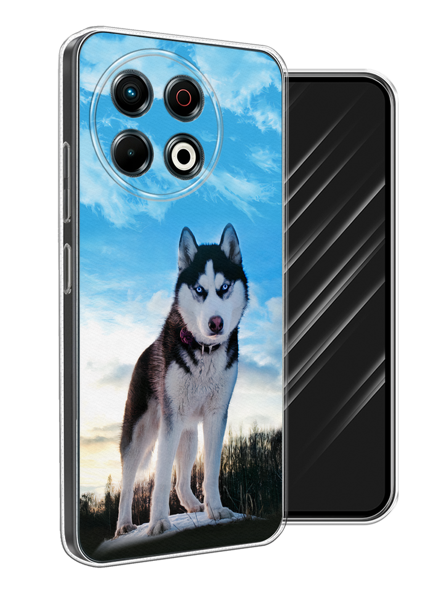 

Чехол Awog на Tecno Spark 30 Pro "Хаски 3", Белый;черный;голубой, 309850-1