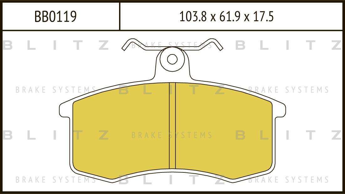 

Тормозные колодки BLITZ дисковые для ВАЗ 2110, 2111, 2112 1995- BB0119