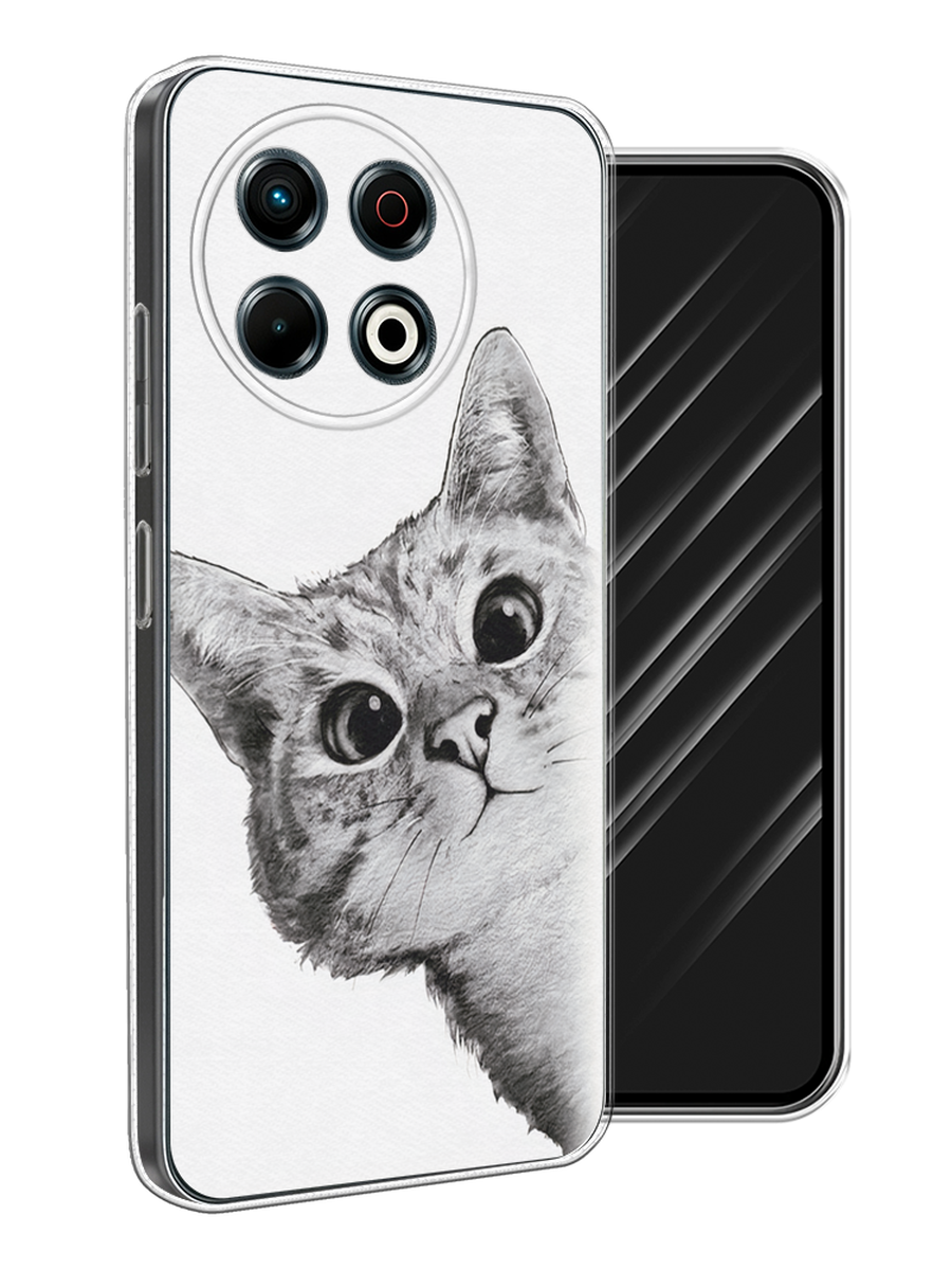 

Чехол Awog на Tecno Spark 30 Pro "Кот рисунок черно-белый", Черный, 309850-1
