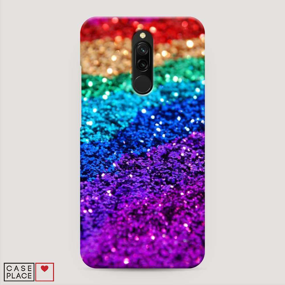

Пластиковый чехол "Блестящая радуга рисунок" на Xiaomi Redmi 8, 37120-2