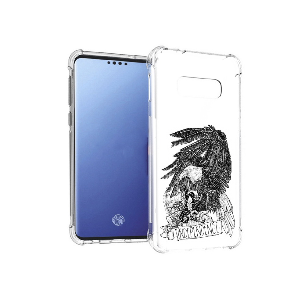 

Чехол MyPads Tocco для Samsung Galaxy S10E черно белый сокол (PT145748.492.688), Прозрачный, Tocco