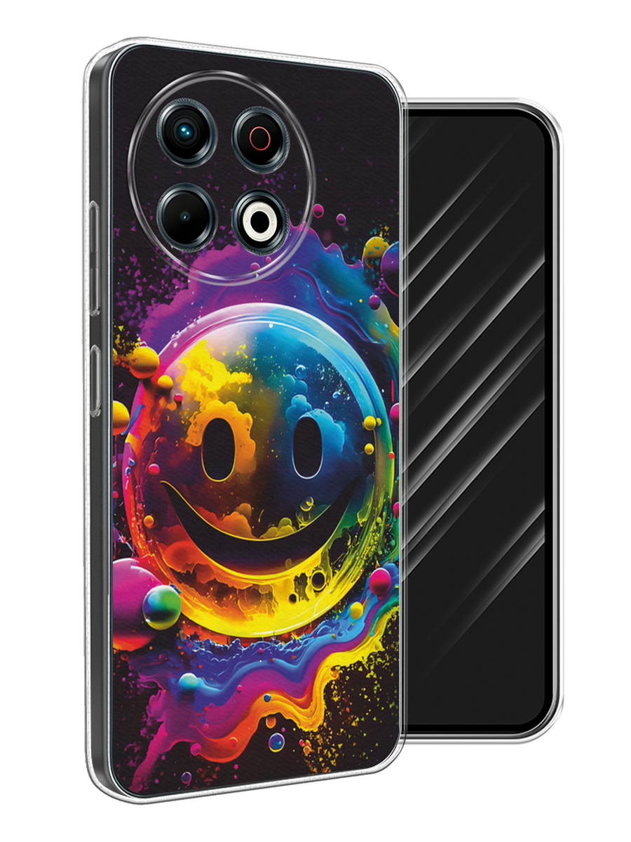 

Чехол Awog на Tecno Spark 30 Pro "Кислотный смайл", Фиолетовый;желтый;синий, 309850-1