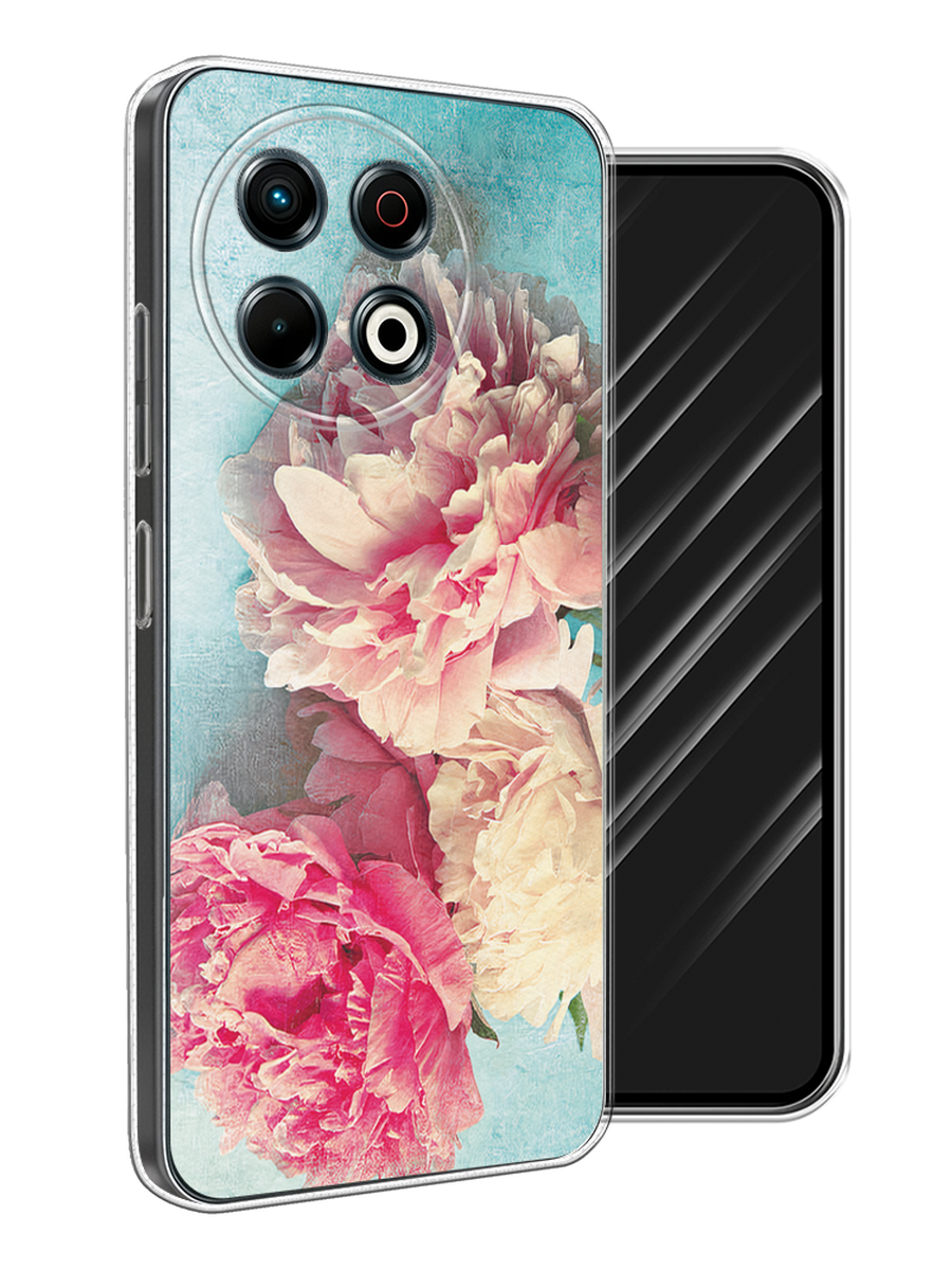 

Чехол Awog на Tecno Spark 30 Pro "Пионы new", Бирюзовый, 309850-1