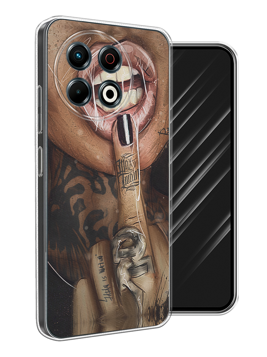 

Чехол Awog на Tecno Spark 30 Pro "Девушка с татуировками", Бежевый;розовый;черный, 309850-1