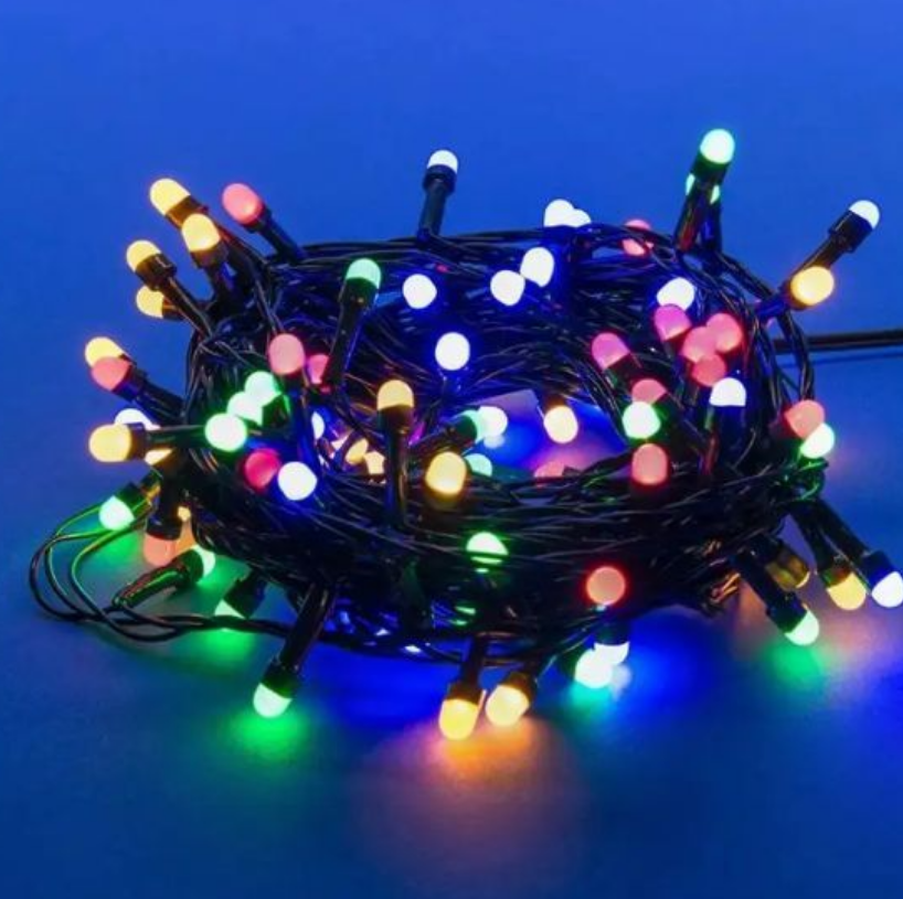 Световая гирлянда новогодняя Merry Christmas 15060 10 м разноцветный/RGB
