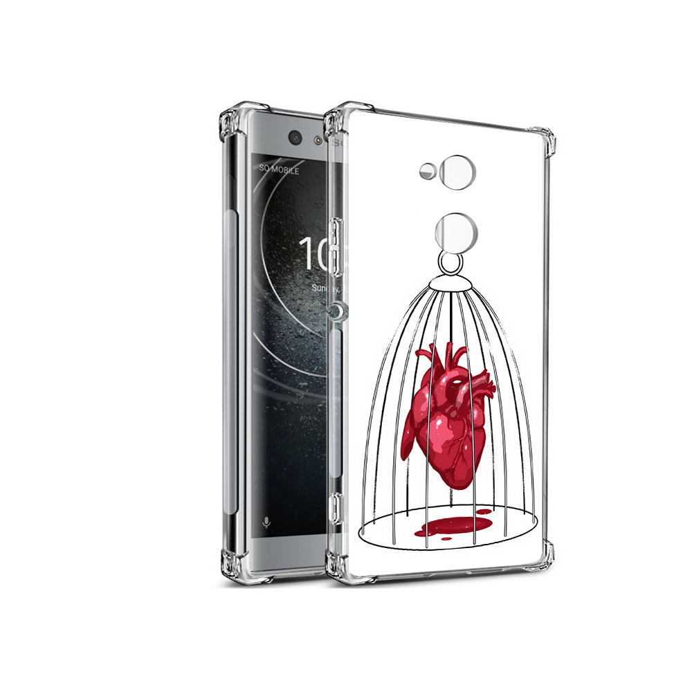 

Чехол MyPads Tocco для Sony Xperia XA2 сердце в клетке (PT99627.238.597), Прозрачный, Tocco