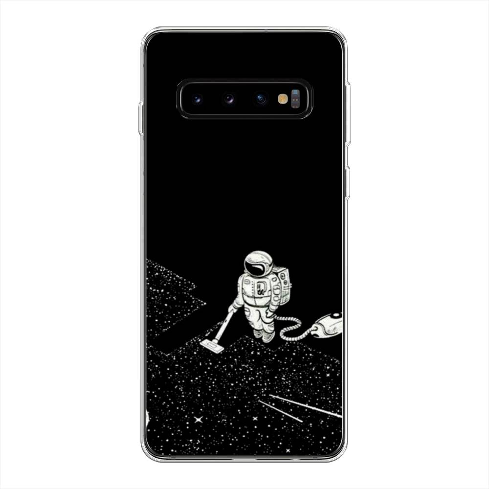 

Чехол Awog на Samsung Galaxy S10 + "Космонавт с пылесосом", Разноцветный, 27150-4