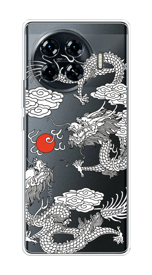 

Чехол на Tecno Spark 20 Pro Plus "Драконы с ножом", Прозрачный;черный;белый, 305050-1