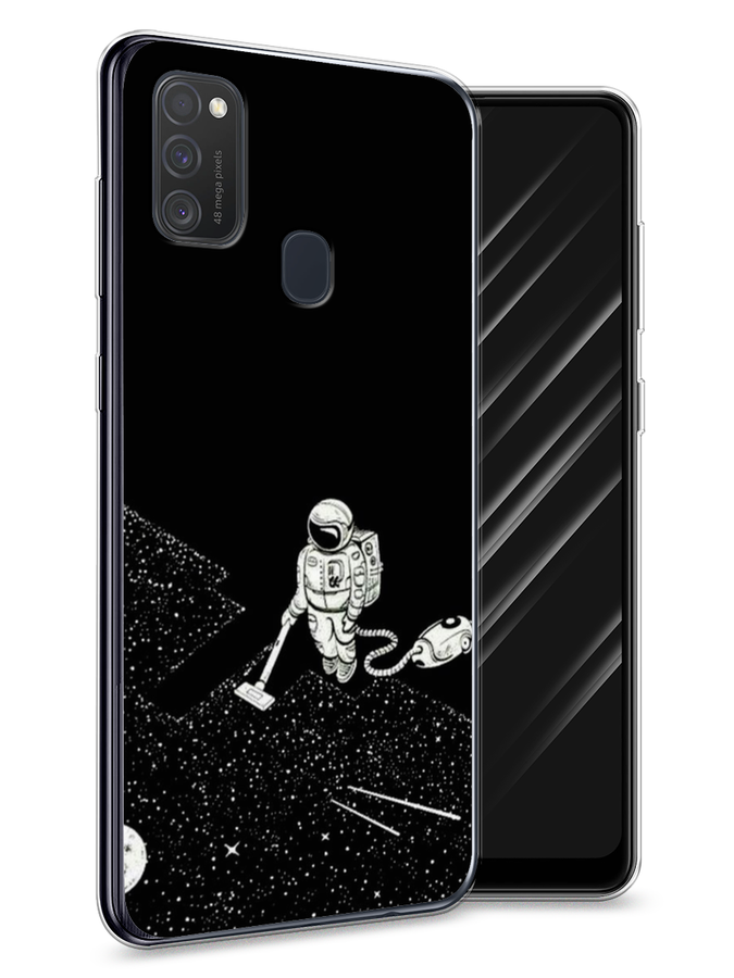 

Чехол Awog на Samsung Galaxy M21 "Космонавт с пылесосом", Разноцветный, 29750-4