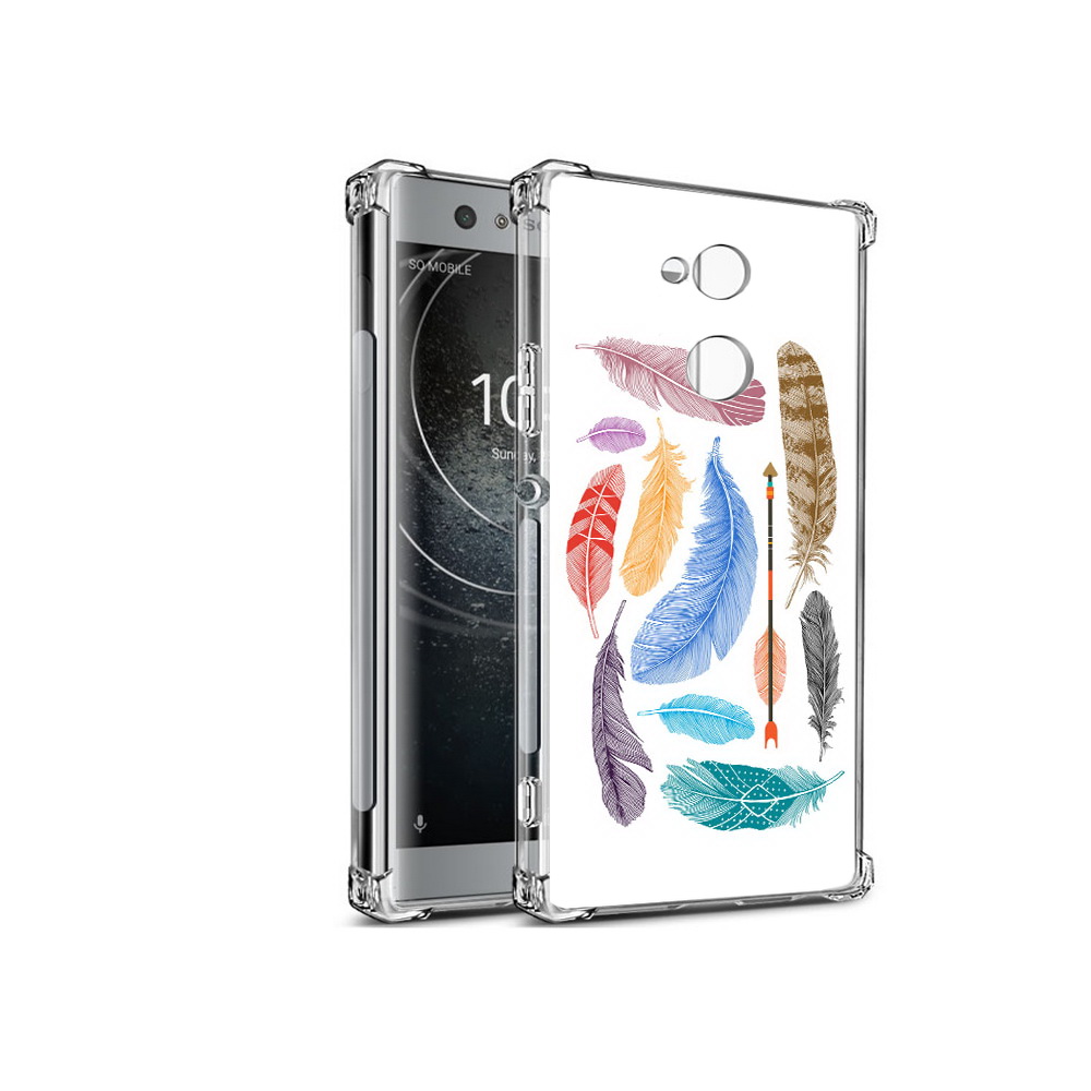 

Чехол MyPads Tocco для Sony Xperia XA2 разноцветные перья (PT99627.238.572), Прозрачный, Tocco