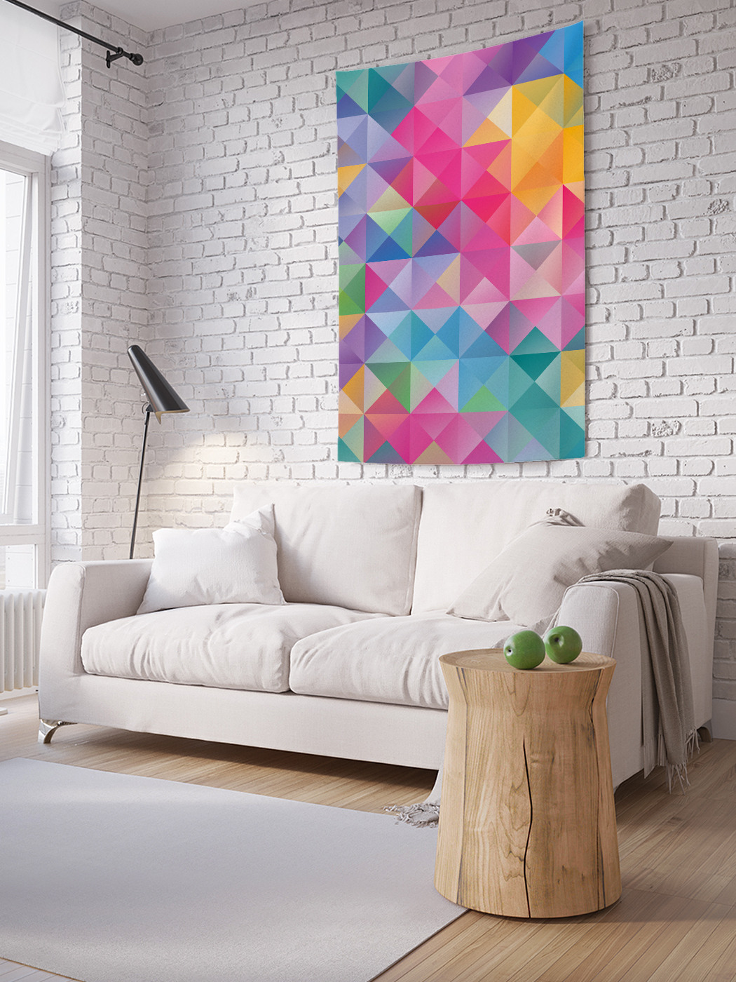 фото Вертикальное фотопанно на стену joyarty "треугольная мозаика", 150x200 см