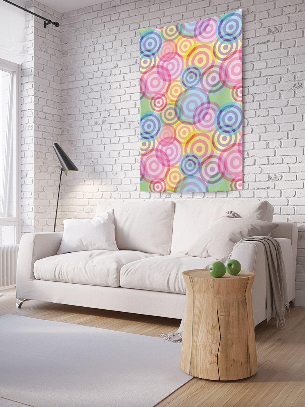 

Вертикальное фотопанно на стену JoyArty Цветные круги 150x200 см, Цветные круги