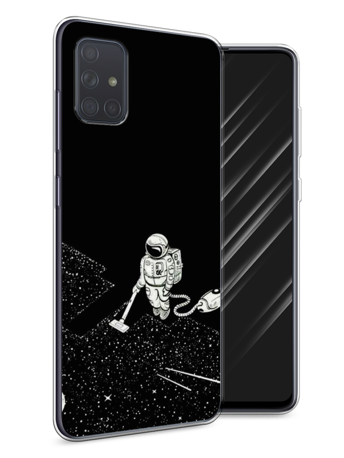 

Чехол Awog на Samsung Galaxy A71 "Космонавт с пылесосом", Разноцветный, 29050-4