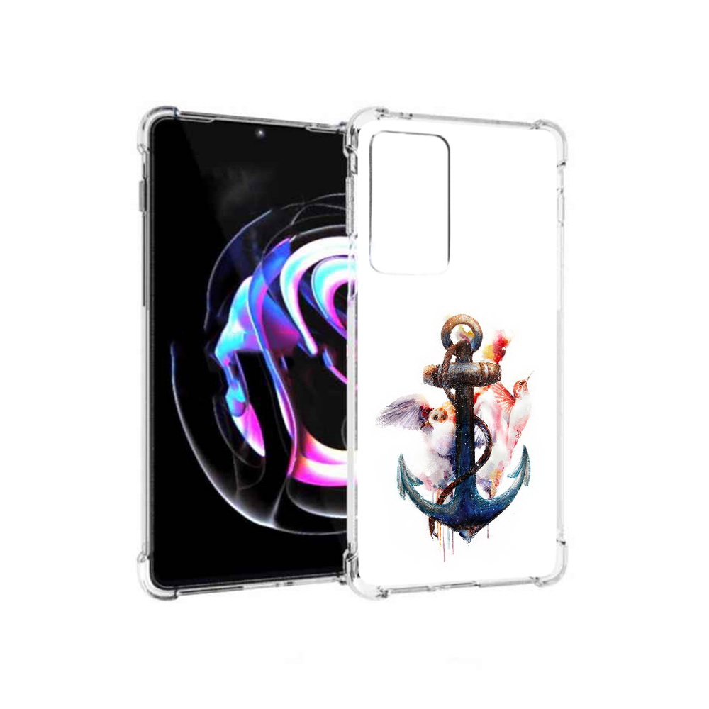 

Чехол MyPads Tocco для Motorola Moto Edge 20 Pro якорь с птицами (PT227063.364.703), Прозрачный, Tocco