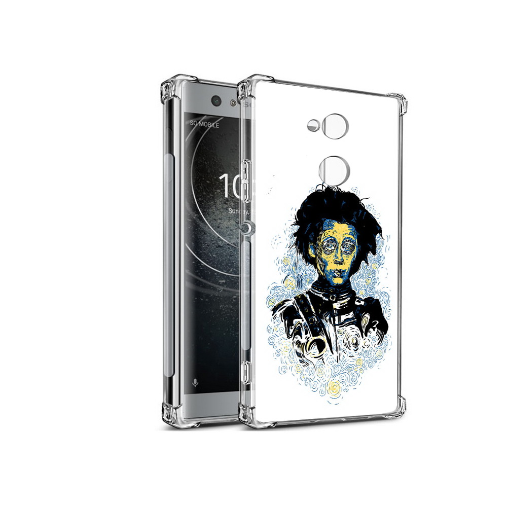 

Чехол MyPads Tocco для Sony Xperia XA2 парень черно-белый абстракция (PT99627.238.535), Прозрачный, Tocco