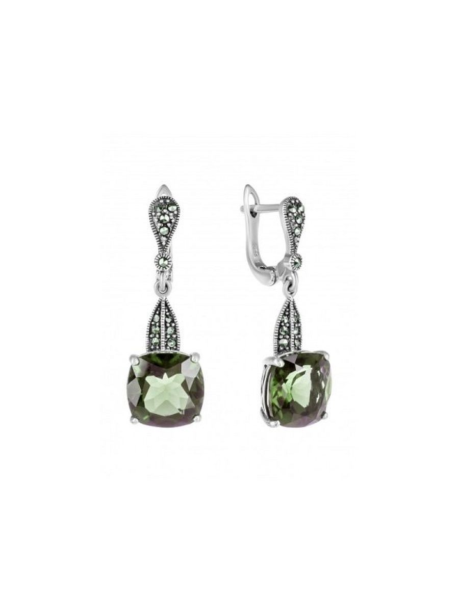 

Серьги из серебра TEO MAORI 8HE994, марказит/султанит искусственный, 8HE994