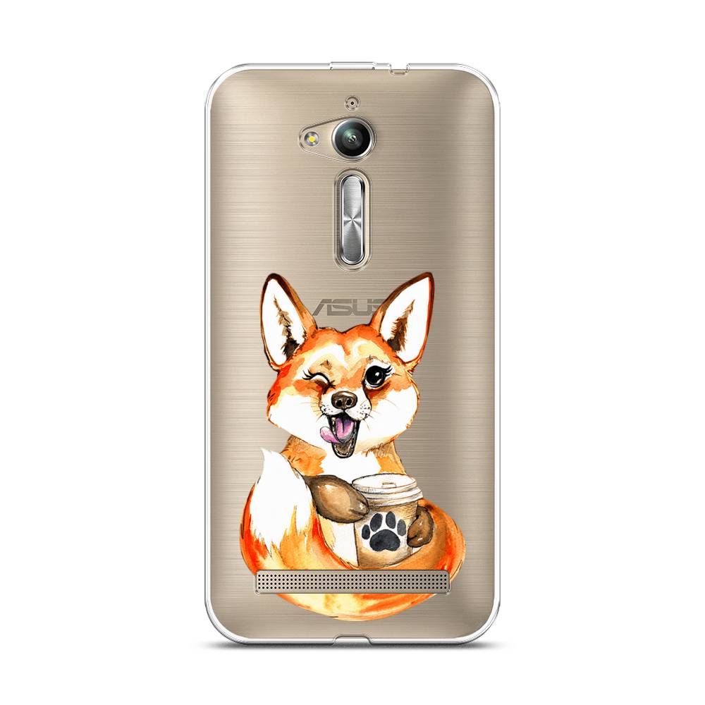 

Чехол Case Place 41750-4 для Asus ZenFone Go (ZB500KG) "Подмигивающая лиса с кофе", 41750-4