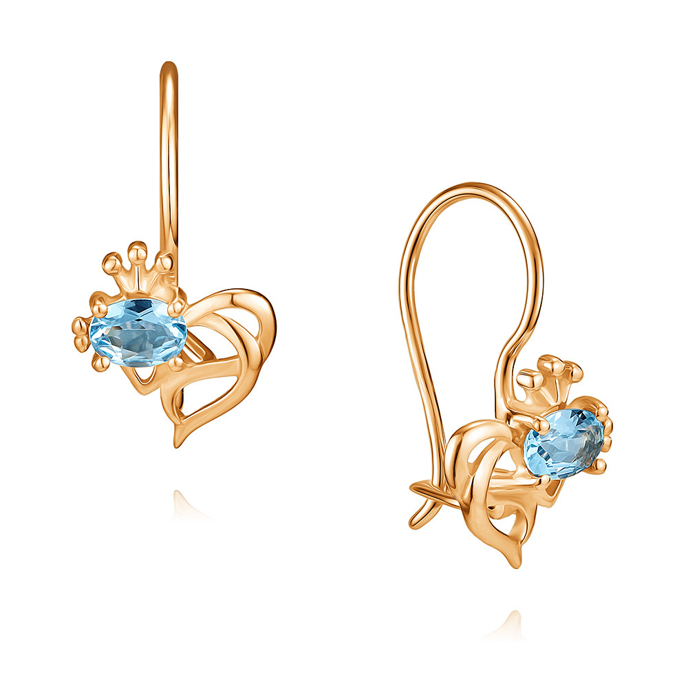 

Серьги из красного золота с топазом ADAMAS 23037352/01-А50-659, 23037352/01-А50-659