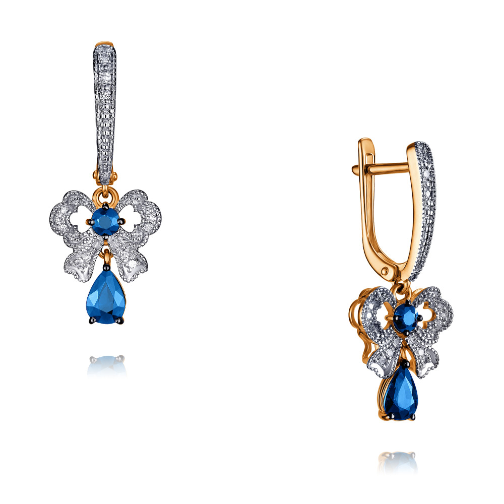 

Серьги из красного золота с бриллиантом/сапфиром ADAMAS 2424373-А500Д-432, 2424373-А500Д-432
