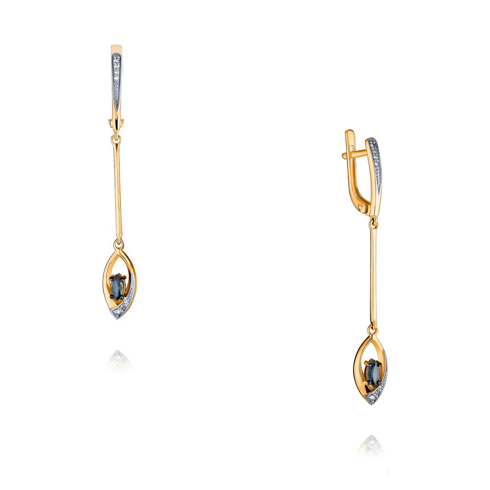 

Серьги из красного золота с бриллиантом/сапфиром ADAMAS 2424359-А500ДЧ-432, 2424359-А500ДЧ-432