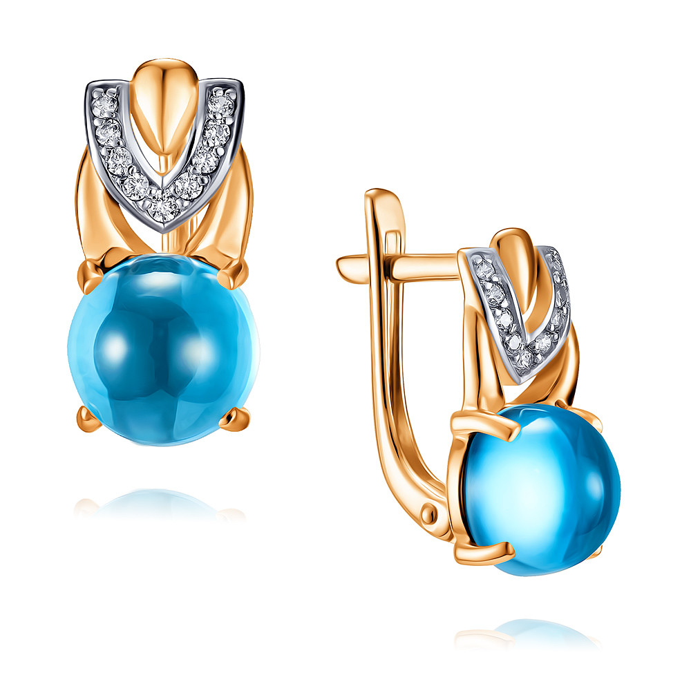 

Серьги из красного золота с топазом/фианитом ADAMAS 2424429-А500Д-659, 2424429-А500Д-659