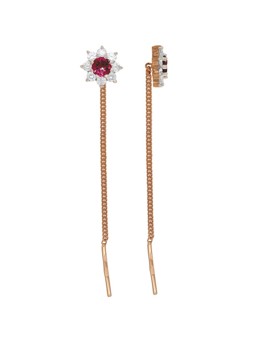 

Серьги продевки из золота TEO MAORI 7210181902, фианит, 7210181902