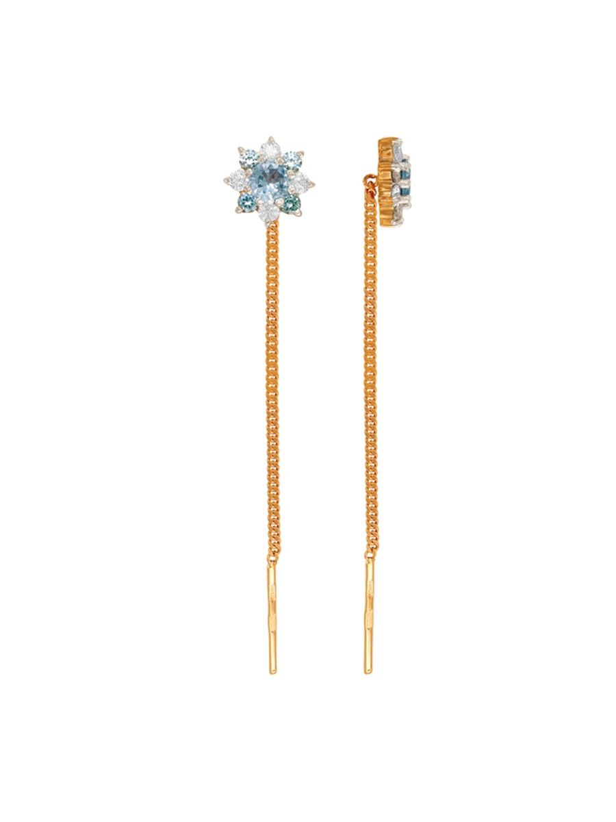 

Серьги продевки из золота TEO MAORI 7210181903, фианит, 7210181903