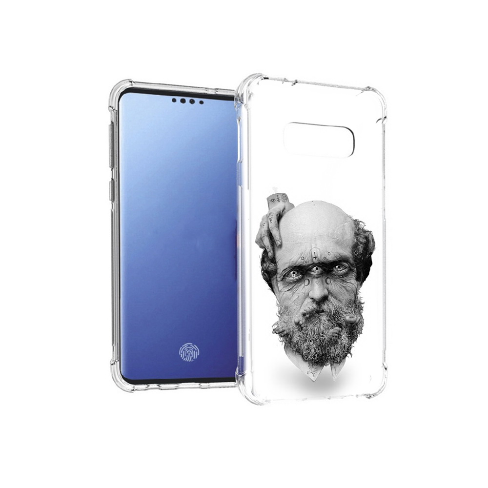 

Чехол MyPads Tocco для Samsung Galaxy S10E страшный бородатый мужчина абстракция, Прозрачный, Tocco