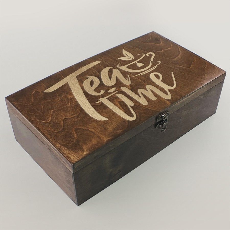 

Коробка для чайных пакетиков с узором из 4 отделений чайник время чая tea time - 123, Коробка для чайных пакетиков Чайница из дерева, 4 отделения с узором чайник, время чая, tea time - 123
